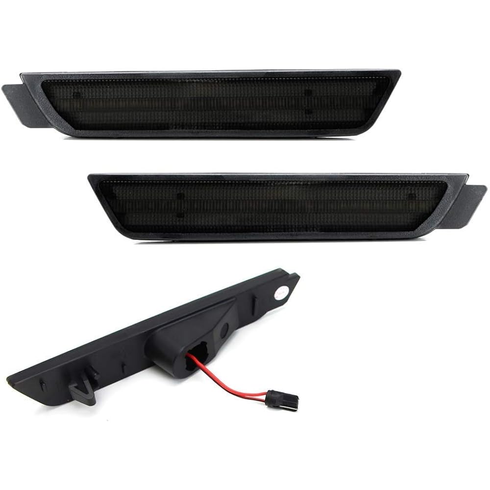 IJDMTOY Smoke Lens Red LED LED Rear Side Marker Light Kit 2010-15 CHEVY CAMARO compatible 27-SMD LED equipped OEM backside marker lamp replacement