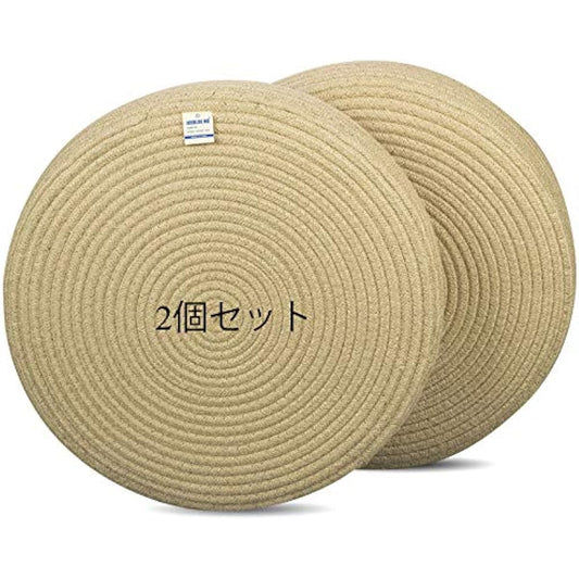 Eco-friendly jute thick cushion material tatami cushion natural grass mat round tatami bay window cushion mat pad (set of 2)