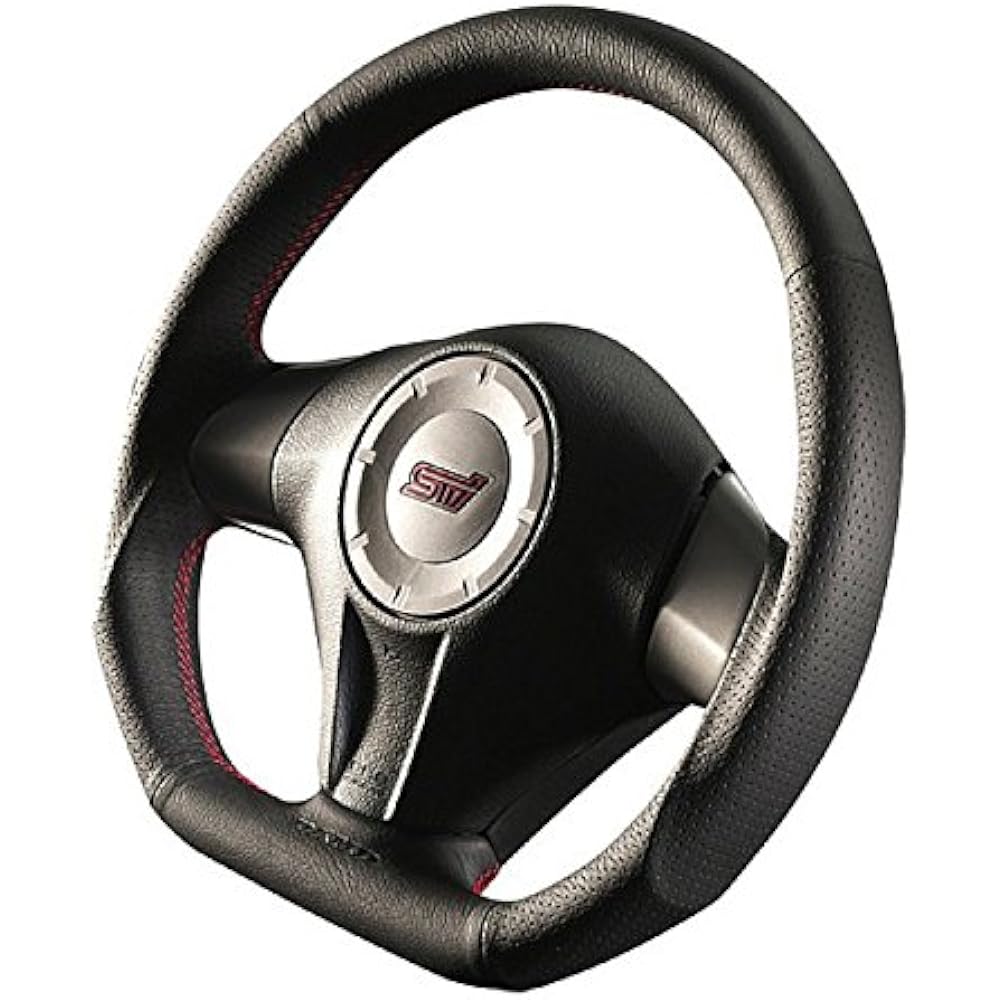 DAMD Subaru Steering SS358-D(L) Black Leather x Red Stitch [SS358DL1]
