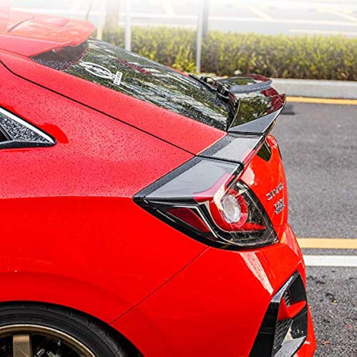CATYA CV145 Civic Compatible Hatchback Sports Spoiler, Rear Wing (Black)