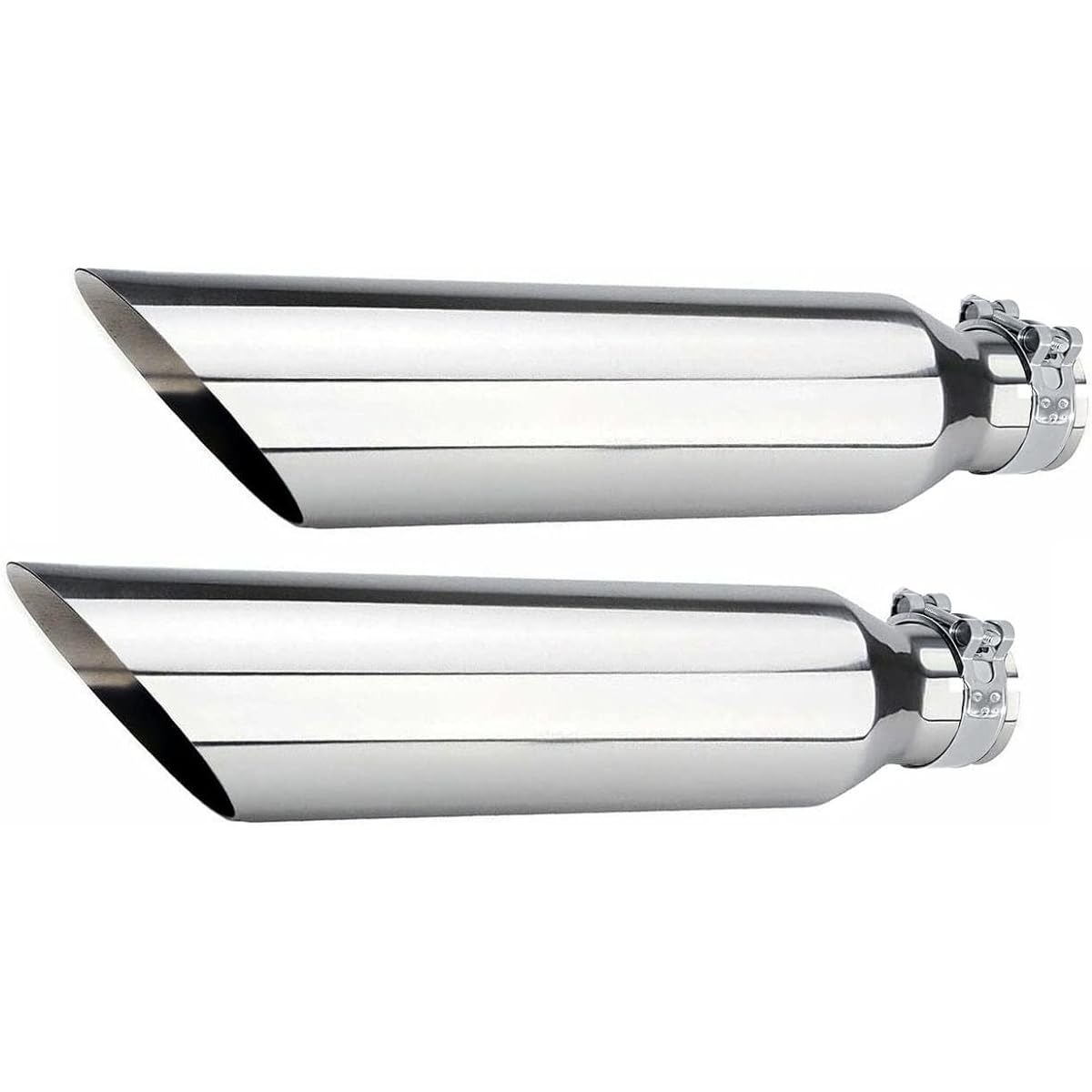 Two pairs of stainless steel universal exhaust hint 4 "