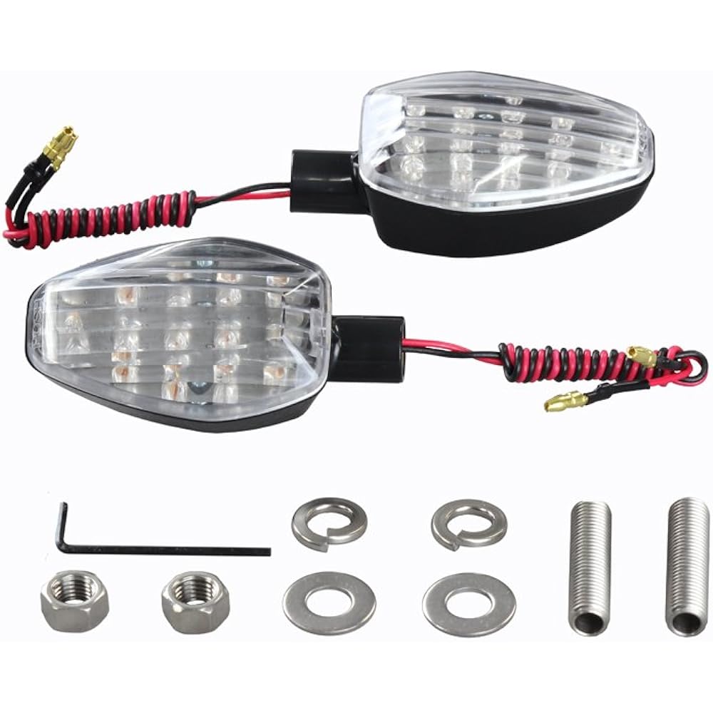 POSH Motorcycle Supplies Motorcycle LED Turn Signal (SF Type) Black Body/Clear Lens Lightweight LED Turn Signal Single Specification 096052-06