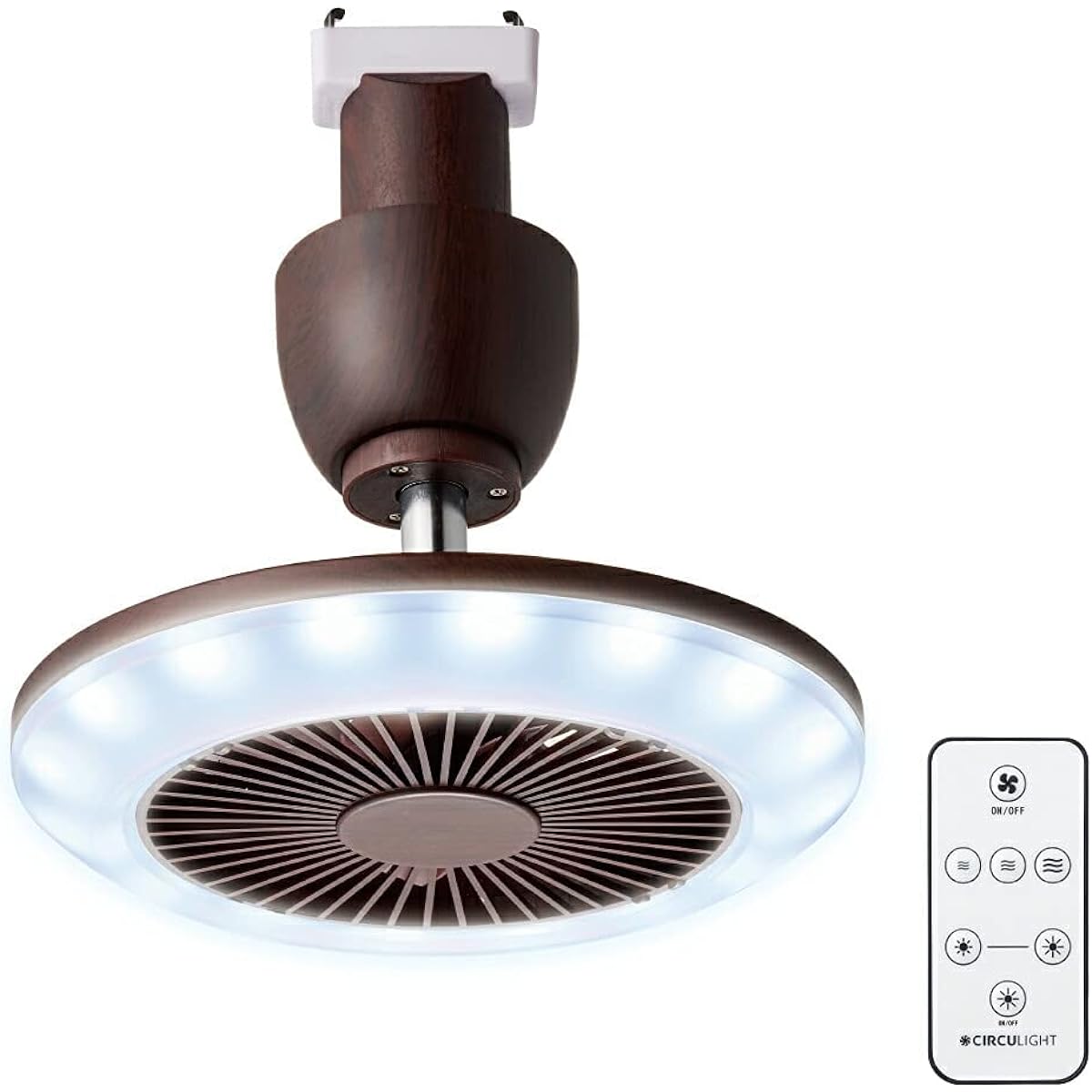 Doshisha Circulite Socket Model, Ceiling Type, Dark Wood, Daylight White, 810lm (equivalent to 60W light bulb), 485lm (equivalent to 40W light bulb), 2-step dimming, remote control included DSLH60NDW