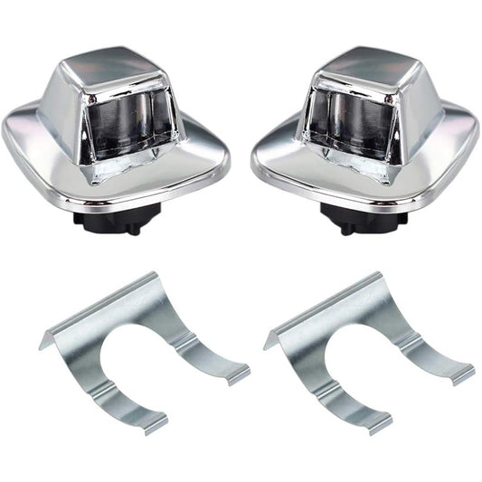 HERCOO license plate Light lens chrome housing 1987-1994 Chevrolet blazer 1988-1999 type Chevrolet GMC C1500 C3500 K1500 K2500 K3500 K3500 Sababata Taho Sonoma Yucon 2 pieces set