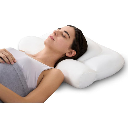 IRIS OHYAMA Neck Support Pillow [Supervised by a Sleep/Bedding Instructor] Stretches your neck while you sleep A wrap-around fit that feels like it's made to order Released in 2023 45 x 58 cm White PLW-SNB4558
