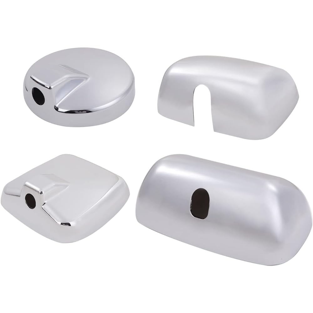 CustomDivine Plated Mirror Cover 4 Piece Left and Right Set 4T Standard Wide Hino Ranger Pro Air Loop Ranger October 2005 - July 2011 Isuzu 07 Forward July 2007 - General Purpose External Product (Set of 4)