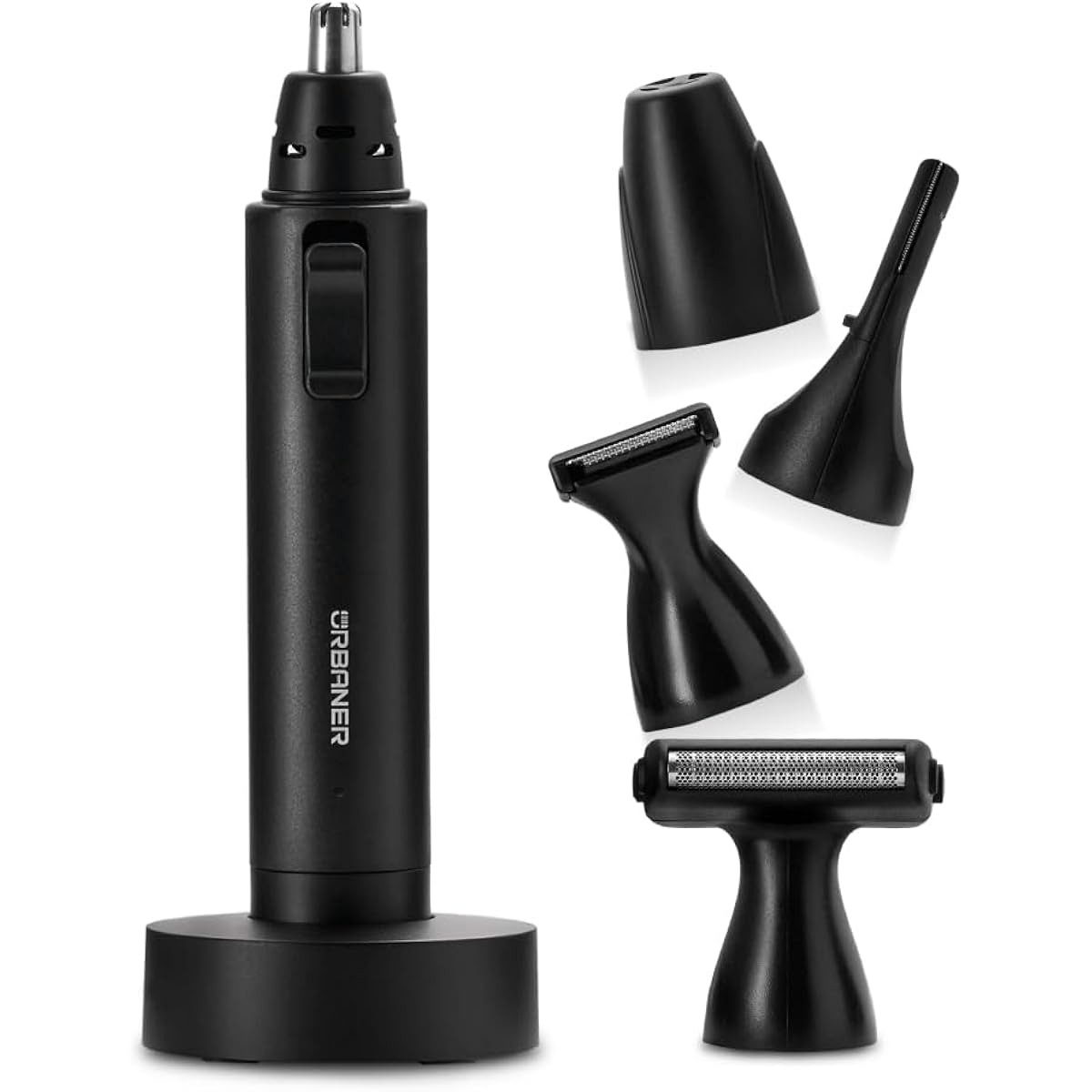 URBANER Men's Shaver Clipper Men's Men's Shaver with Nose Hair Cutter Beard Trimmer Eyebrow Shaver Shaver Men's Razor Electric Attachment 4in1 Charging Stand Cleaning Brush Waterproof Shaver with IPX8 Waterproof Function Present Gift Gift Electric Men's