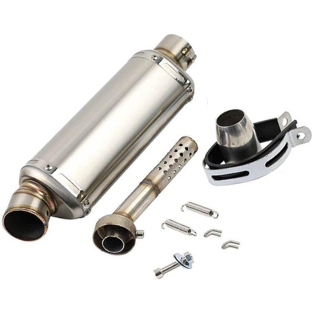 [Life Design Johnson.104] Motorcycle Slip-on Muffler Silencer 440mm Carbon Style Stainless Steel Titanium Ninja CB250 CB400 CB600 Babu FZ400 Z750 etc. General Purpose Product