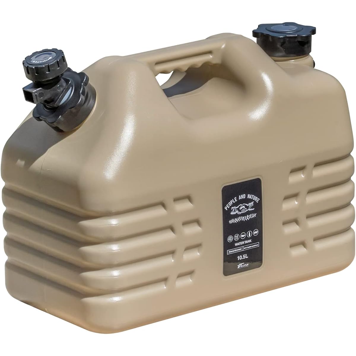 FIELDOOR Water Tank Jug Poly Tank [Capacity 10.5L/Khaki] Great for a variety of situations Water Volume Adjustment Faucet Cock with Extension Nozzle BBQ Camping Solo Camping Fishing Leisure Disaster Prevention Supplies