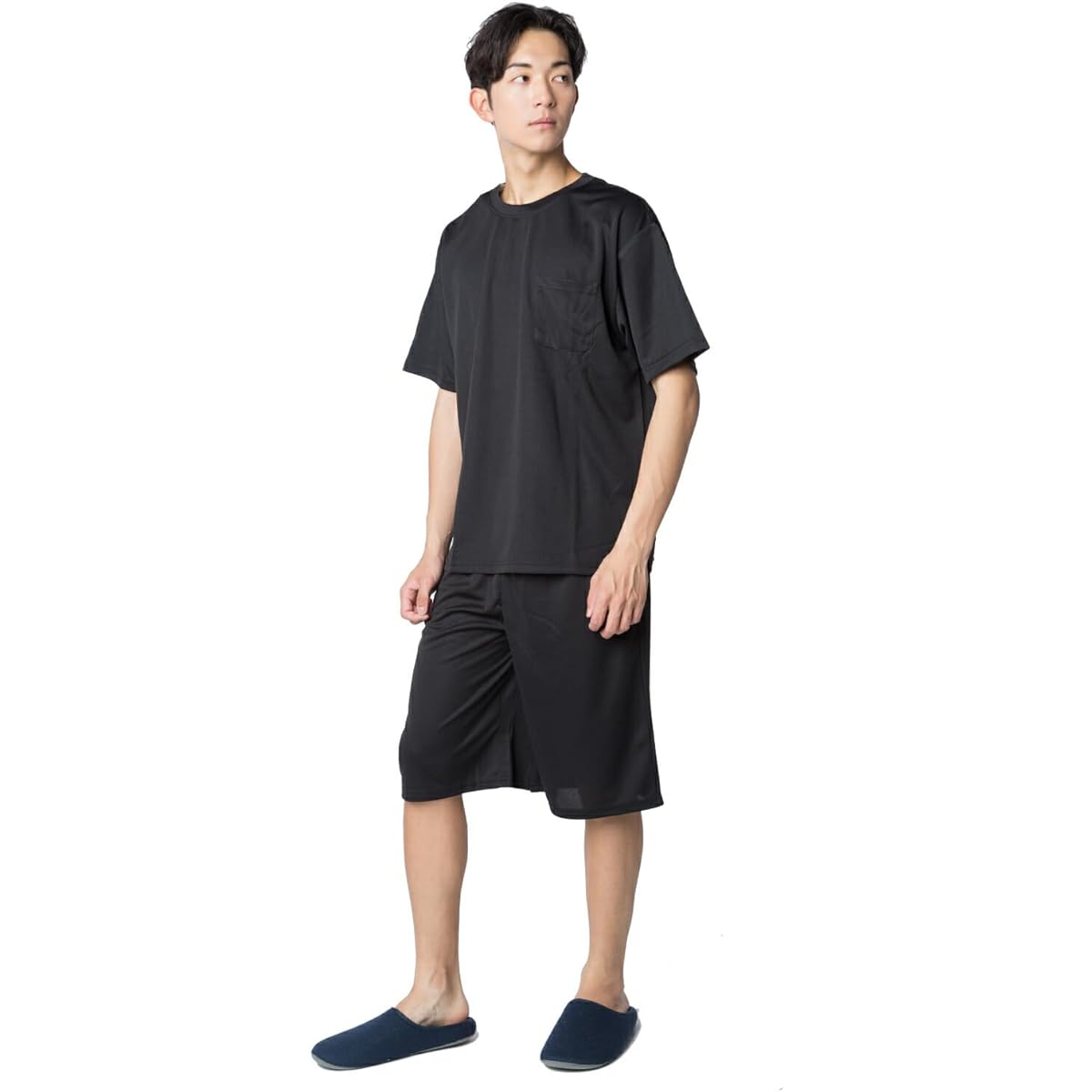 [Y's factory] Pajamas, Men's Top and Bottom Set, Men's, Loose, Stretch T-shirt, Short Sleeves, Shorts, Setup, Room Wear, Loungewear, Relaxed, Comfortable, Sweat Absorbent, Quick Drying