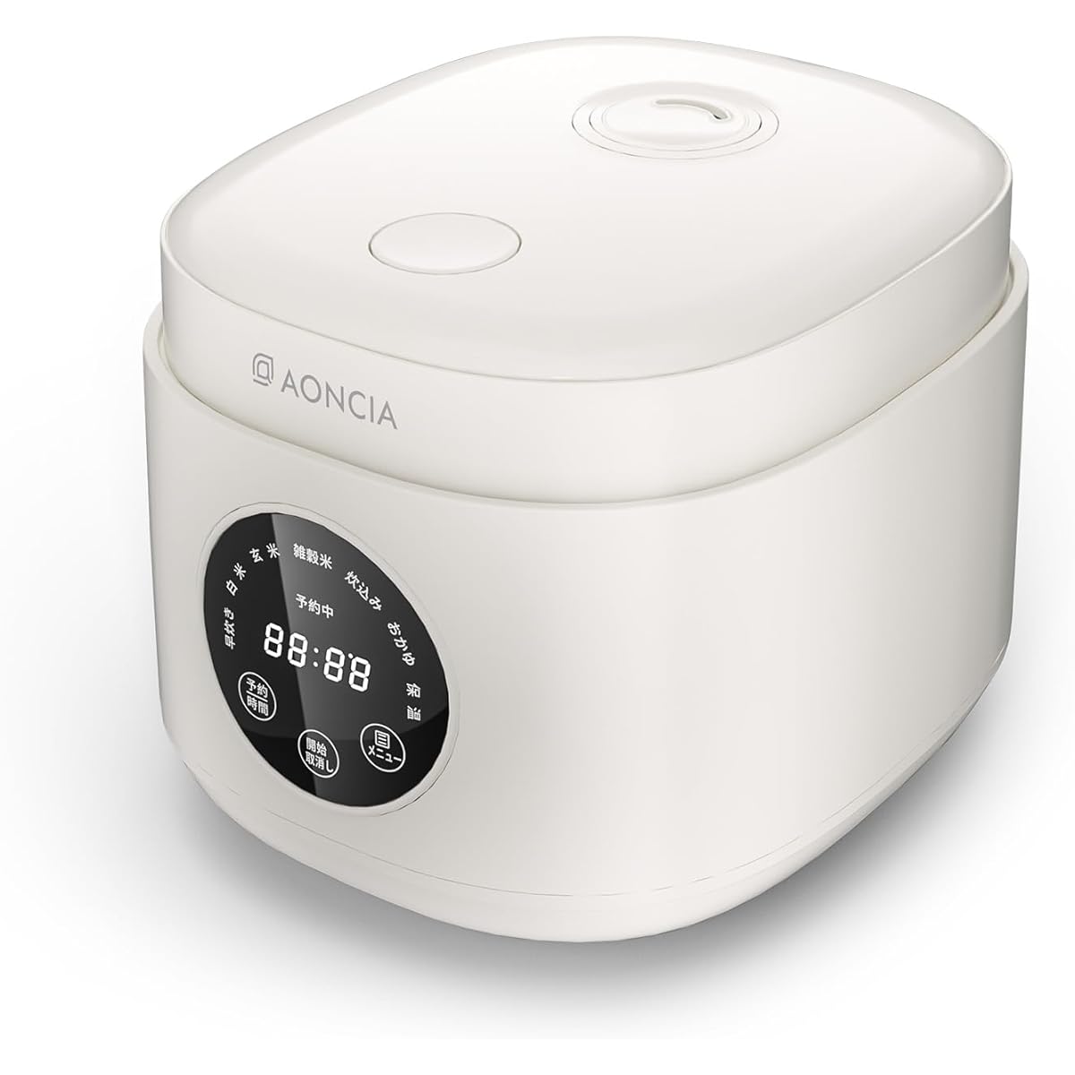 Rice cooker for 3 cups, living alone, quick cooking, compact, microcomputer type, touch panel operation, energy saving, reservation heat retention, multi-function, energy saving, white rice, porridge, brown rice, mixed grain rice, rice cooker AONCIA