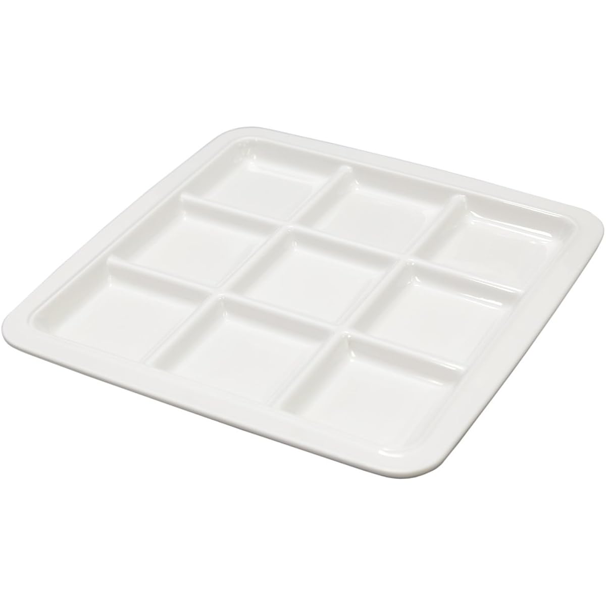 Hist Commercial Kitchen Equipment Hist Lunch Plate White Square 3/6/9 Dividers Commercial Tableware Melamine One Plate (10, 9 Dividers)