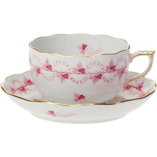 HEREND PEP Parsley Pink Tea Cup Saucer 724 [Parallel Import]