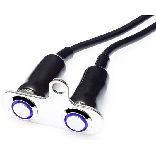 Motorcycle Handle Bar Double Switch Button LED OF Engine Kill Starter Flash