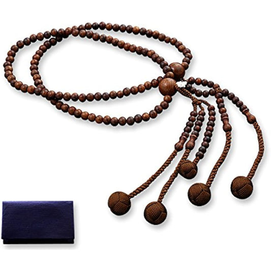 Kyoto Buddhist Altar Hayashi Prayer Beads Nichiren Sect Shakuni Sendan (for Men) Formal Official [Bead Bag Set] SM-059 Kyoto Prayer Beads