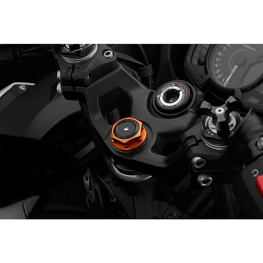 BIKERS Stem Nut Ninja250 Ninja400 Z250 Machined Aluminum Orange Gold BK-K318-OGD