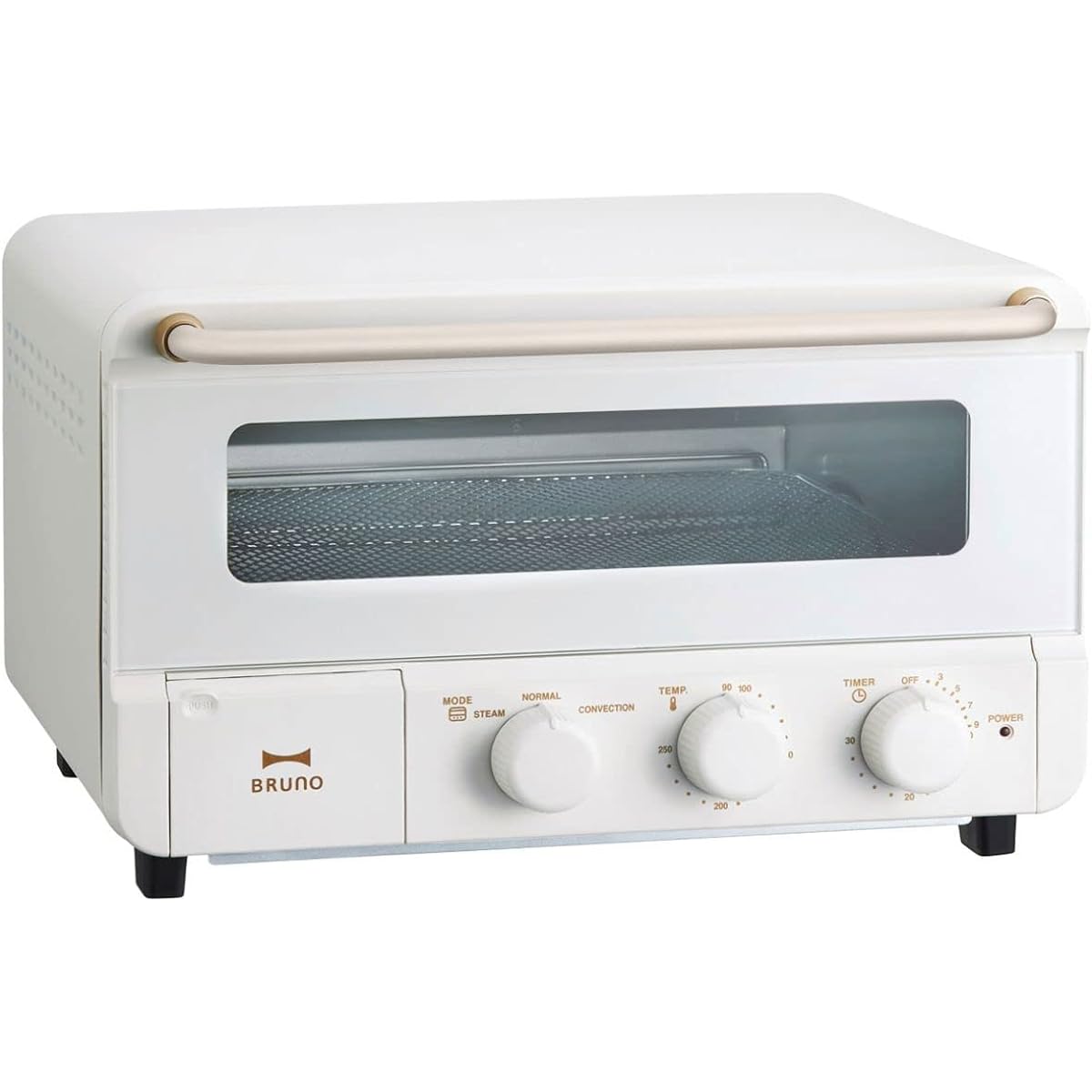 BRUNO Steam & Bake Toaster Bread 4 Pieces White Stylish Cute Popular 1350W Temperature Adjustment Timer Heating Mode Easy to Clean Convection Pizza Gratin Steam BOE067-WH 7760879