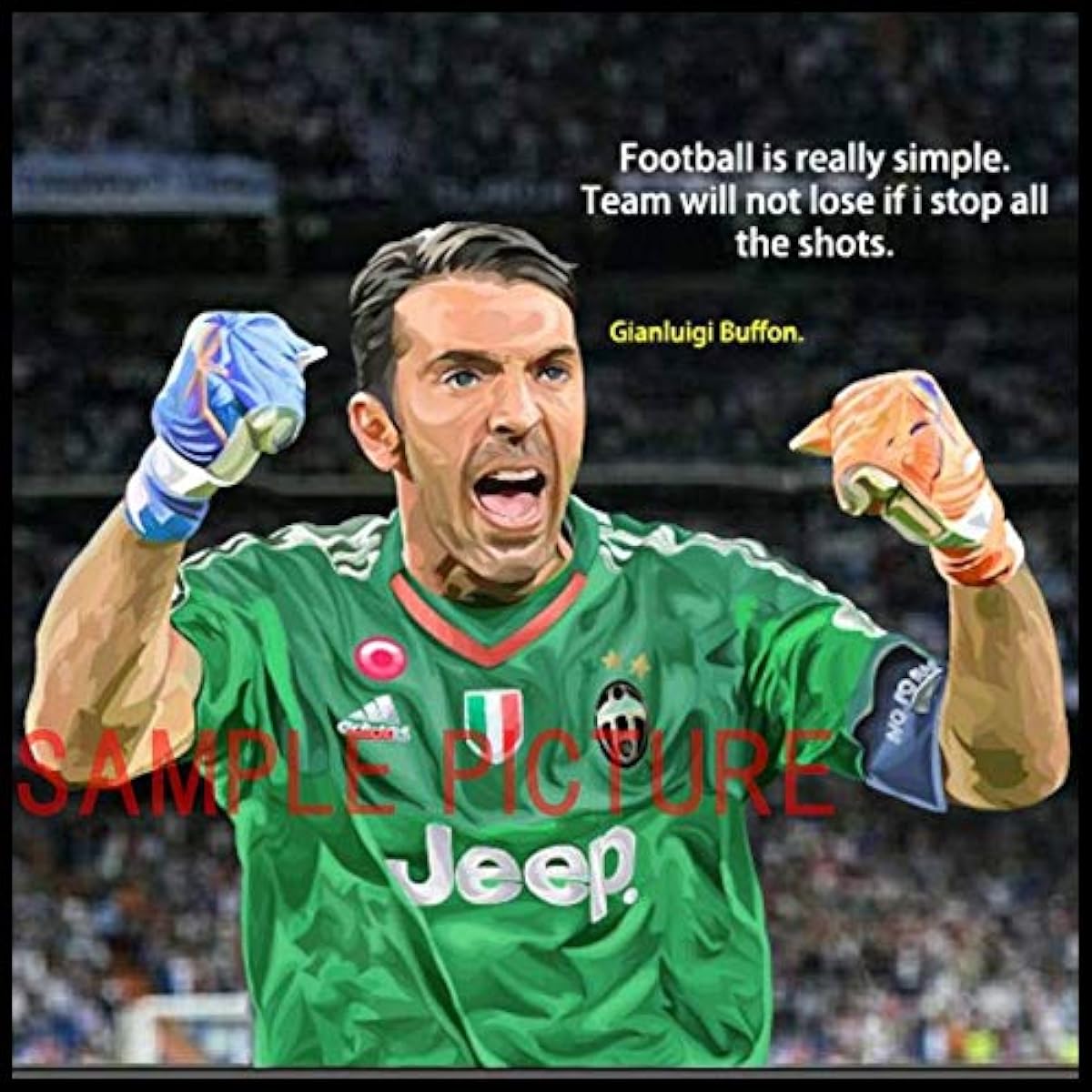 Gianluigi Buffon Juventus FC Overseas Soccer Art Panel Wooden Wall Hanging Interior Poster