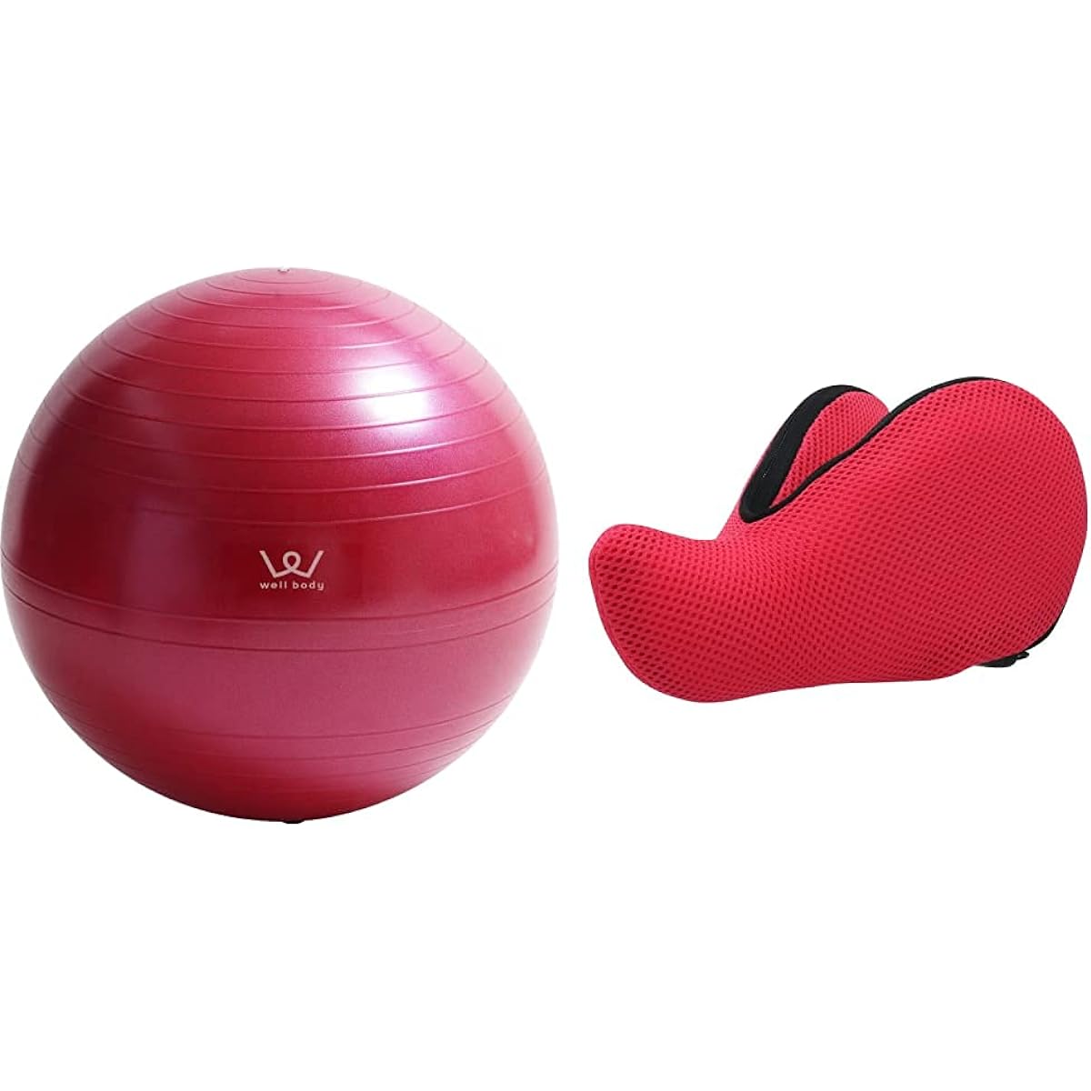 Exercise ball 55 pink + exercise cushion