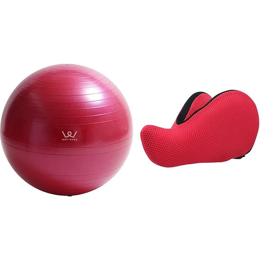 Exercise ball 55 pink + exercise cushion