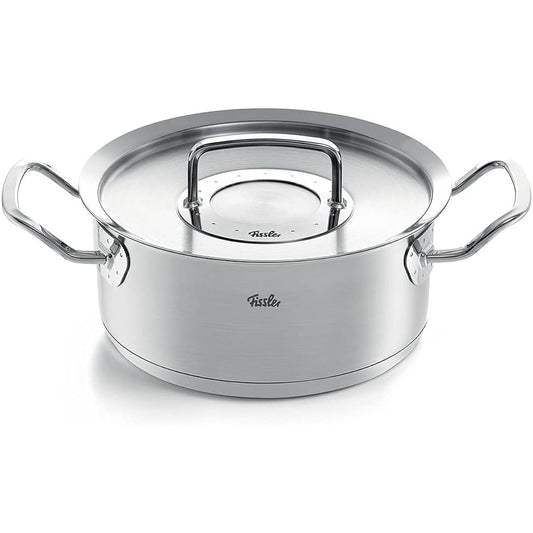 Fissler Two-handed Pot 20cm Original Profi Collection Casserole Compatible with Gas Fire/IH 10 Year Warranty Made in Germany [Authorized Japanese Product] 084-138-20-000-A Silver