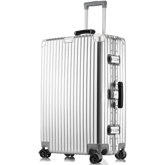 [Vilgazz] Suitcase, Carry Case, Carry-on, Aluminum Frame Type, Shockproof, Carry Bag, Ultra Lightweight, Carry Back, TSA Lock, 360 Degree Rotation, Double Casters, Quiet, Compact, For Travel, Business Trips, Hospitalization, S Size, 1-3 Nights, 39L, Silv