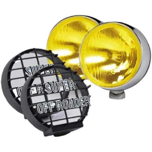 IPF fog lamp halogen H3 round diameter 200mm yellow 24V set 2 driving distribution yellow lens black body off-road S-9023