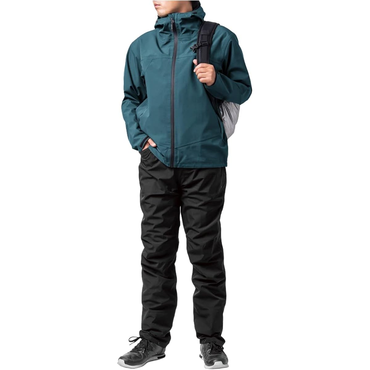 [Mac] Rain Suit Water Pressure Resistance: 20,000mm Moisture Permeability: 10,000g 3 Layer Water Repellent UV Protection Stretch Material Long Brim Hood Cuffs Adjustable 3way Bag Included Smooth Rain Suit