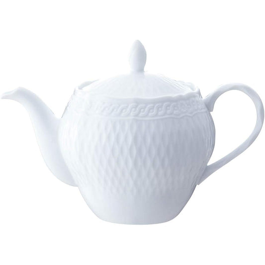 Noritake Tea Pot (with Tea Strain) 510cc Cher Blanc Microwave Safe Dishwasher Safe Fine Porcelain (Premium White) T94823/1655