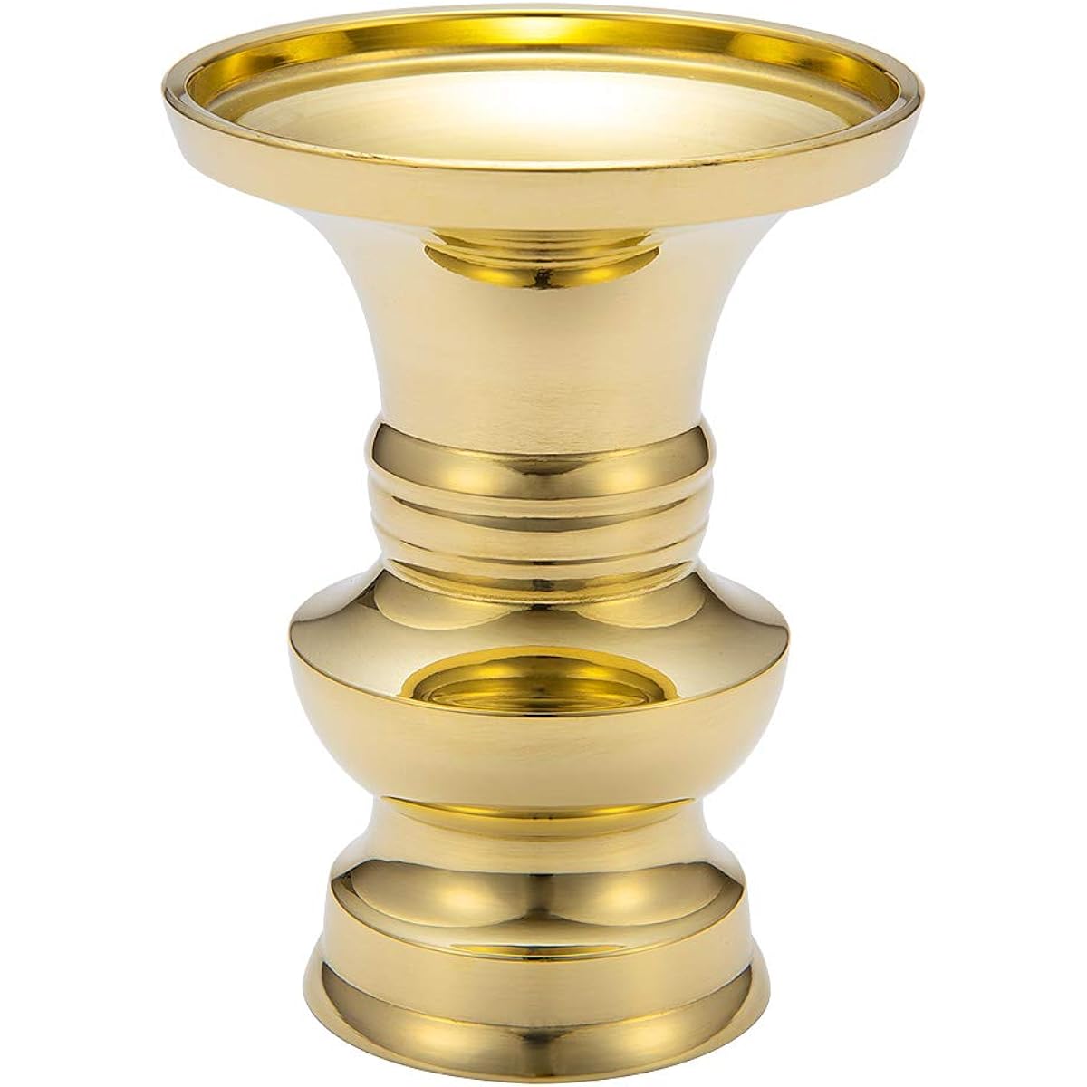 Buddhist altar shop Takita Shoten Buddhist altar fittings Flower stand Polished 4.5 dimensions Height 13.9cm x Diameter 10.2cm Flower stand for Buddhist altar, vase, brass, Takaoka copperware Certificate included