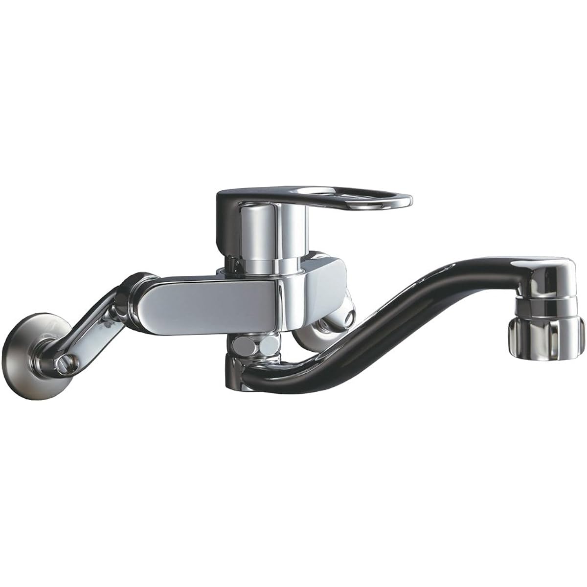 LIXIL INAX Kitchen Wall Mounted Single Lever Mixing Faucet Eco Handle Spot Fine Shower 220mm Upward Discharge Pipe with Kitchen Shower RSF-863YB