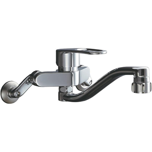 LIXIL INAX Kitchen Wall Mounted Single Lever Mixing Faucet Eco Handle Spot Fine Shower 220mm Upward Discharge Pipe with Kitchen Shower RSF-863YB