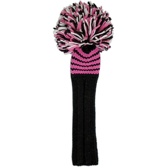 Jan Craig Head Cover Handmade Head Cover for #5 Fairway Pink/Black/White 2017JCPBW5 Size: Total length 14 inches (excluding POM), POM width 5 inches (width)