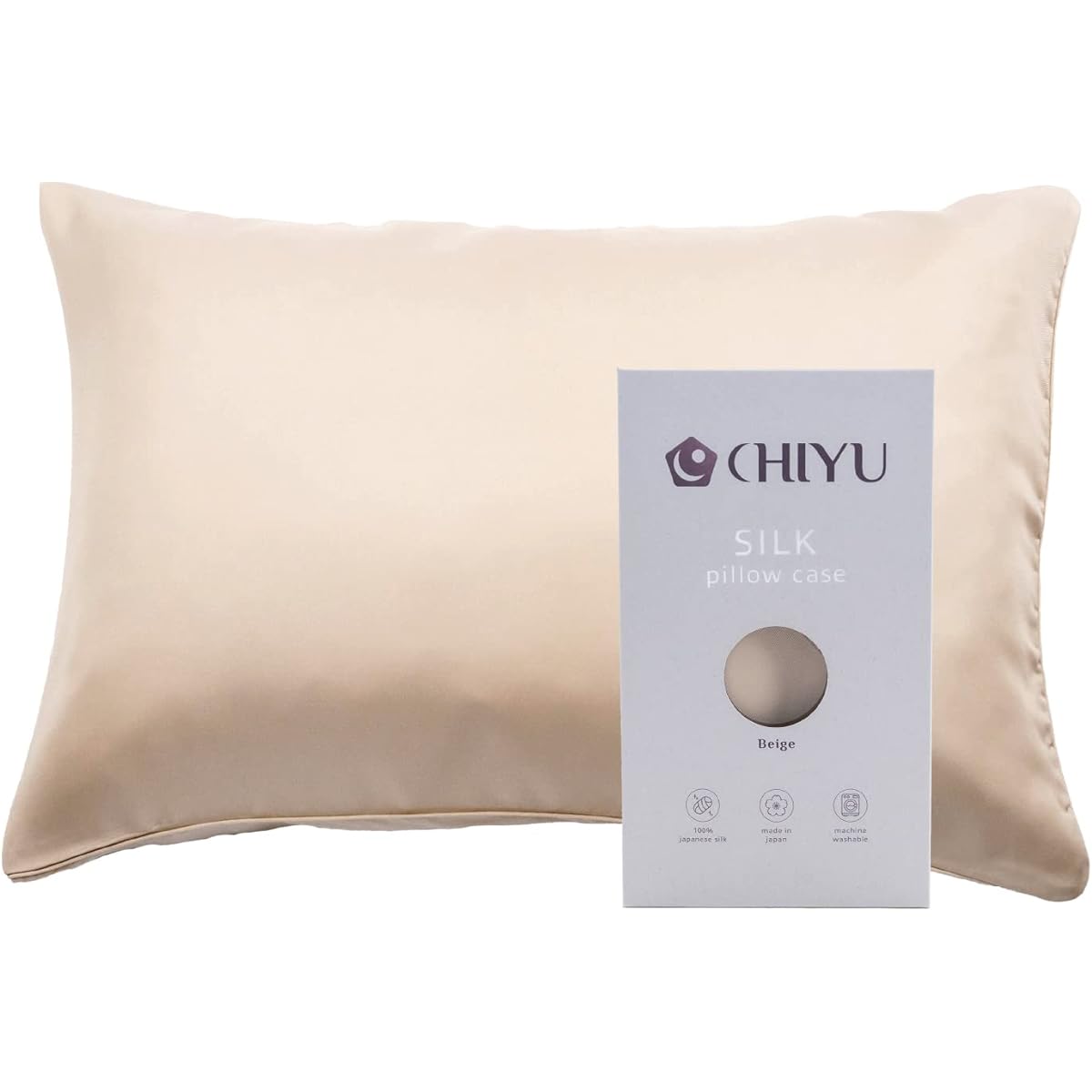 CHIYU Silk Pillow Cover, Made in Japan, Washable, Machine Washable, Matte Texture with Reduced Gloss, 43 x 63 cm, Envelope Type, Birthday Present, Gift, Christmas, Prevention of Waviness, Dryness, Spreading [Makuake's Best Selling Silk Pillow Cover]