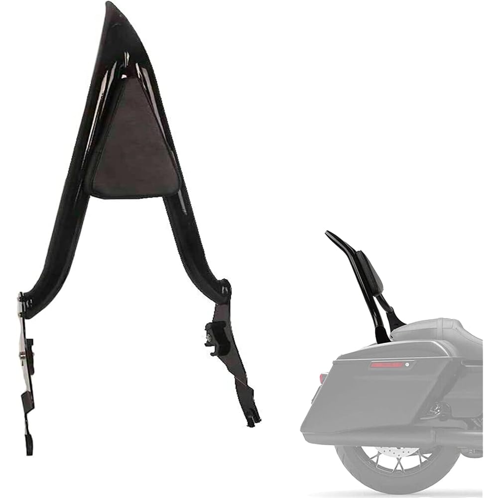 26" Tall Black Sissy Bar Removable Passenger Backrest Rear Pad for Harley-Davidson Touring Models 2009-2023 Street Glide Road Glide Electra Glide Road King