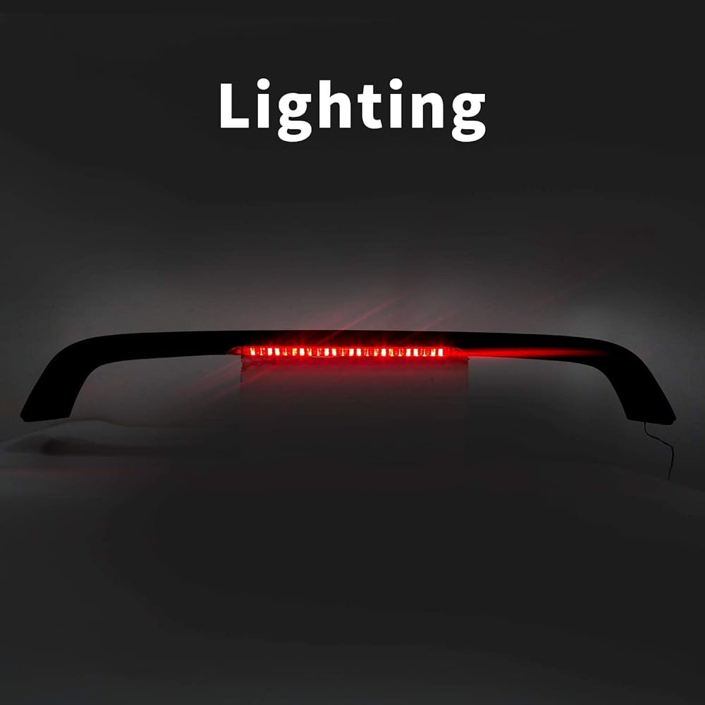 ECOTRIC Rear Trunk Lid Spoiler Wing Let LED Brake Lump Mat Black 1996-2000 HONDA CIVIC 2DR Coupe compatible