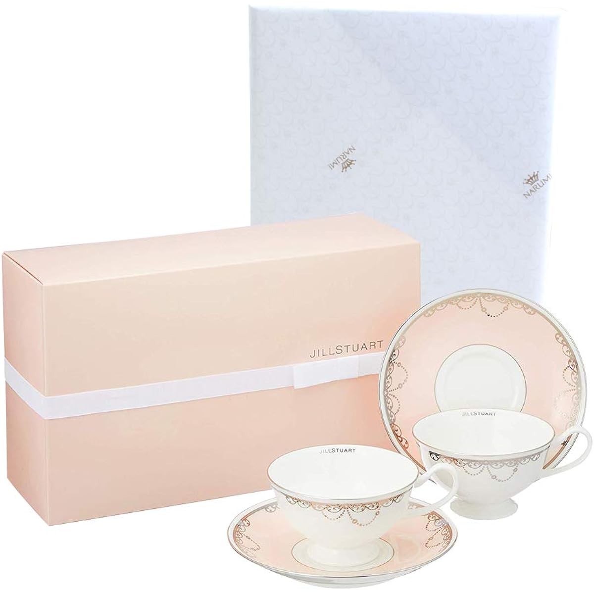 NARUMI Cup Saucer Set JILL STUART 200cc Pink 2-Piece Set Stylish Cute Wedding Gift Gift for Tea and Coffee Made in Japan Gift Box Included Wrapped 51852-23116AZ