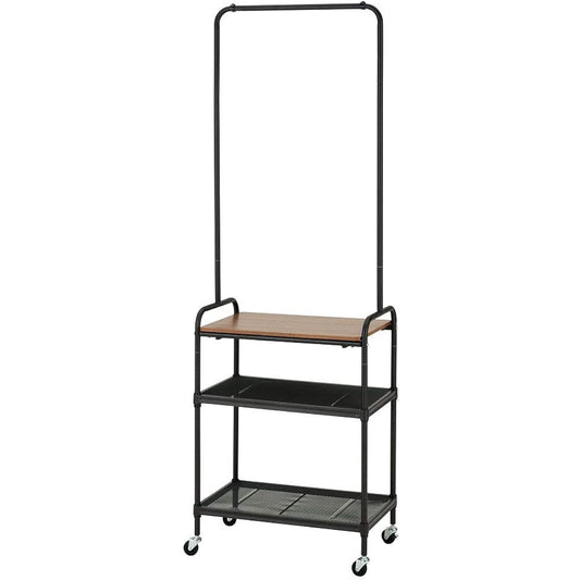 Takeda Corporation Vintage Style Caster Rack with Top Plate Brown