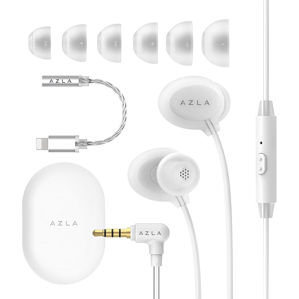 AZLA ASE-500 ASMR Lightning Silver [Earphones with single full-range BA driver made by Sonion] MFI certified Lightning DAC included Full silicon configuration ASMR specific tuning SednaEarfit max ASMR 6 sizes included TPE coated 150cm cable iPhone/iPad [