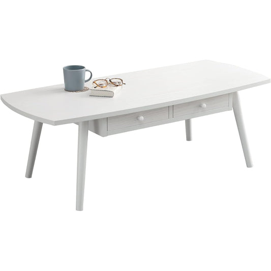 Hagiwara Low Table with Storage Drawer [Uses Natural Wood Ash Wood] Natural Wood White Width 80 Depth 40 Height 37 MT-6360WS White Wash