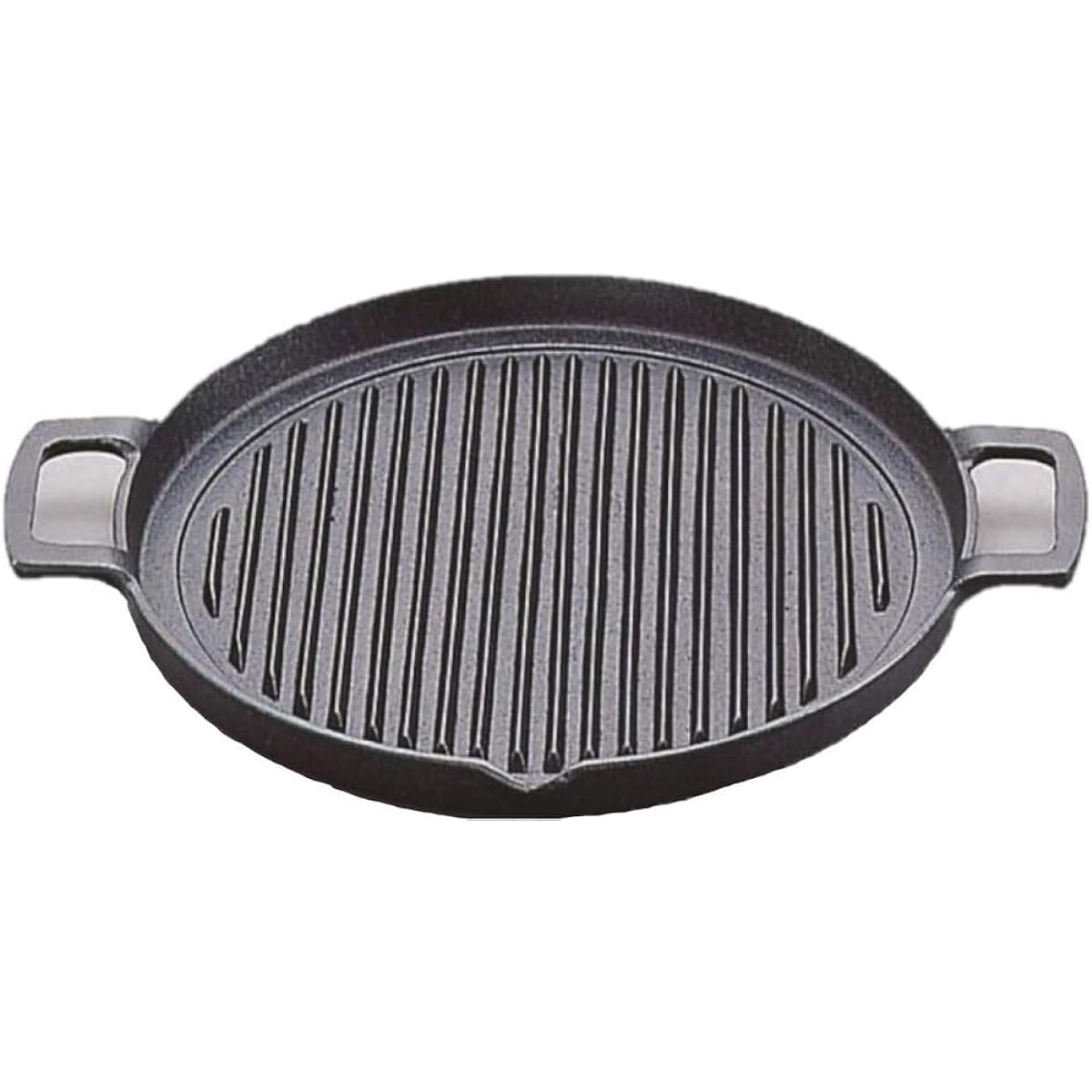 Iwachu Grill Pan Round 25 Black Baked Inner Diameter: 24.5cm IH Compatible Nambu Ironware 23050