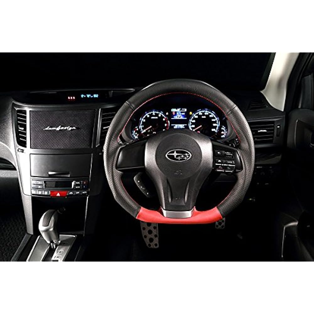 DAMD Subaru Steering SS360-D Black Leather x Blue Stitch [SS360D2]
