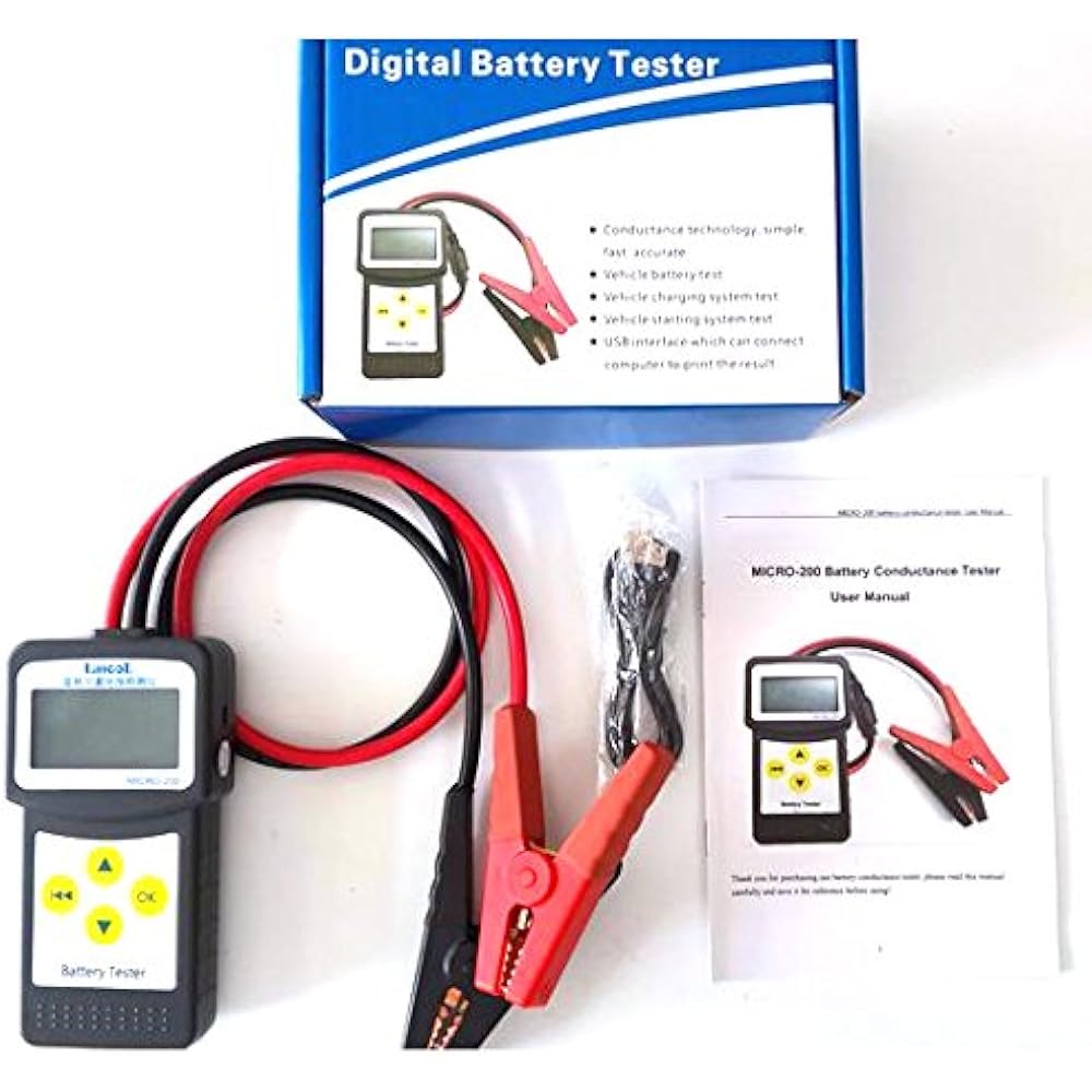zmart Battery Tester 12V 2000CCA Digital Analyzer Load Tester with USB for Printing [Parallel Import]