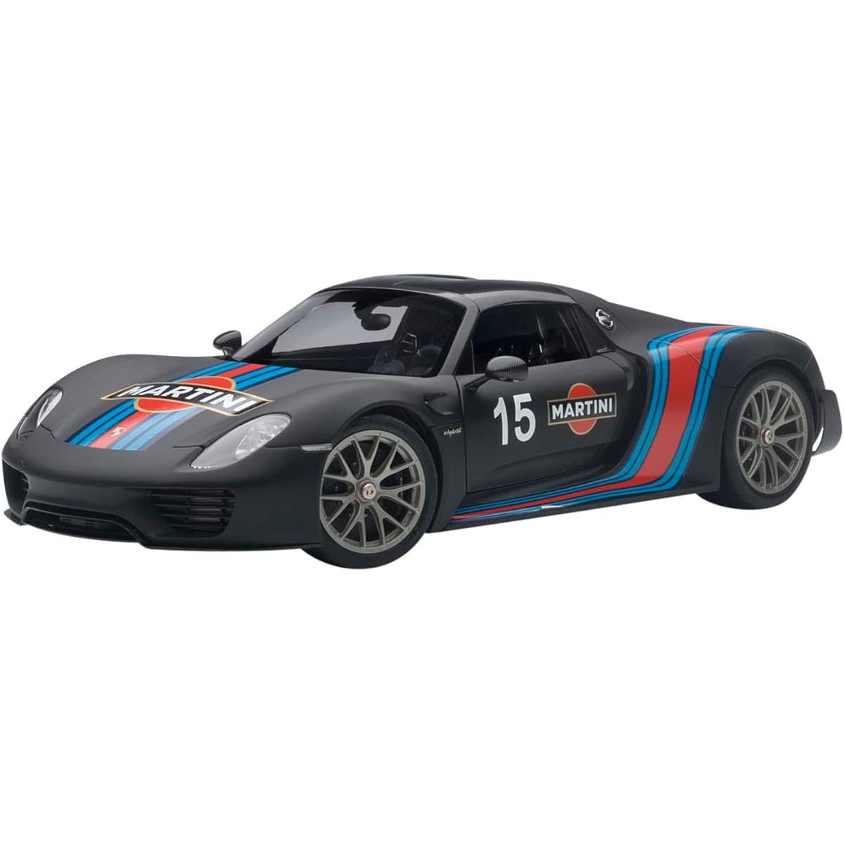 AUTOart 1/18 Porsche 918 Spyder Beissach Package Black/Martini Stripe