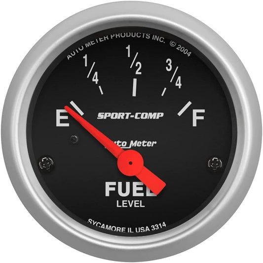 Auto Meter 3314 Sports Compact Short Sweep Electric Fuel Level Gauge