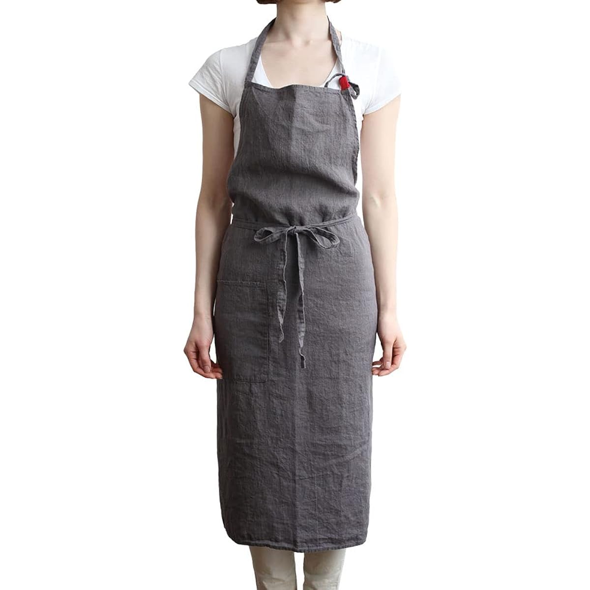 [Lino e Lina] Lino Elina Apron Full Apron Manon Manon A621 Povable Women's Men's Kitchen Plain Linen Hemp Simple Long Length Gift Present