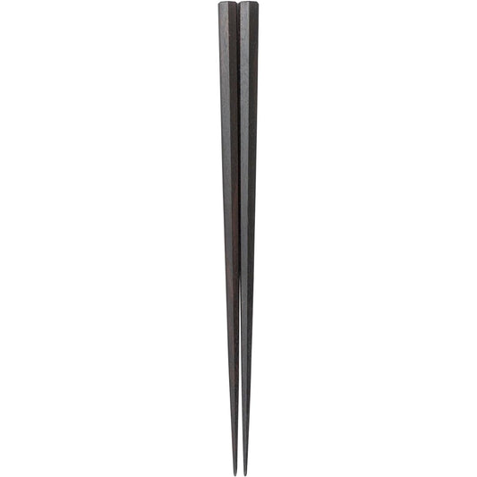 Luxury Edo wooden chopsticks, heptagonal striped ebony, Joboji lacquer finish, 22cm, handmade by craftsmen, Japanese tradition, skillful craftsmanship 38714