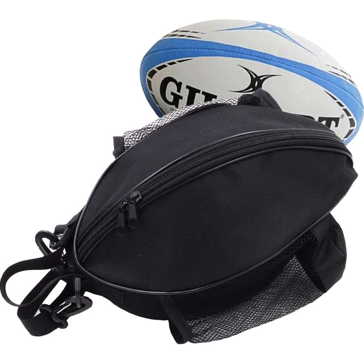 BGnery Rugby Ball Bag Ball Case American Football Rugby Ball No. 3 No. 4 No. 5 (Black)