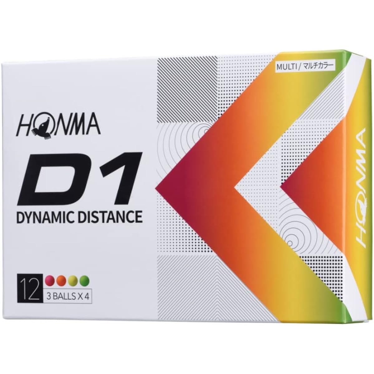 Honma HONMA D1 2022 Model BT2201 MC Multicolor 3 Dozen (36 Balls) Golf Official Ball HONMA