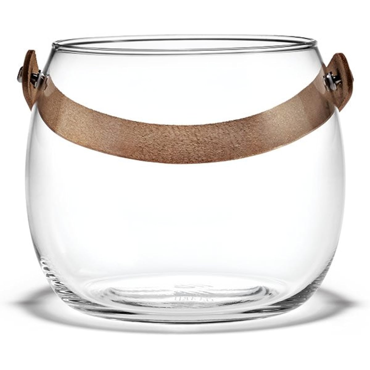 HOLMEGAARD glass pot H12cm with leather handle DESIGN WITH LIGHT
